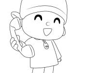 Coloriage Pocoyo appelle son ami