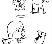 Coloriage Pocoyo avec ses meilleurs amis