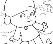 Coloriage Pocoyo dans la foret
