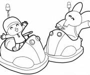 Coloriage Pocoyo et Elly dans le man&egrave;ge
