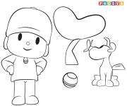 Coloriage Pocoyo et Loula facile
