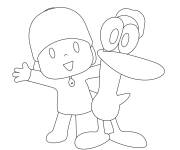 Coloriage Pocoyo et Pato prennent une photo