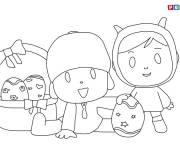 Coloriage Pocoyo pour P&acirc;ques