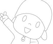 Coloriage Pocoyo souriant tout confiant
