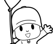Coloriage Pocoyo tenant un ballon