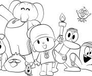 Coloriage Tous les personnages de dessin animé Pocoyo