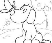 Coloriage Un papillon sur le nez de Loula