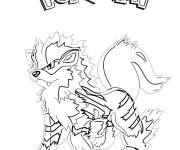 Coloriage Arcanine Pok&eacute;mon magique