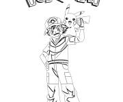 Coloriage Ash et son meilleur ami