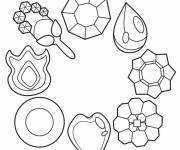 Coloriage Badges de Pok&eacute;mon