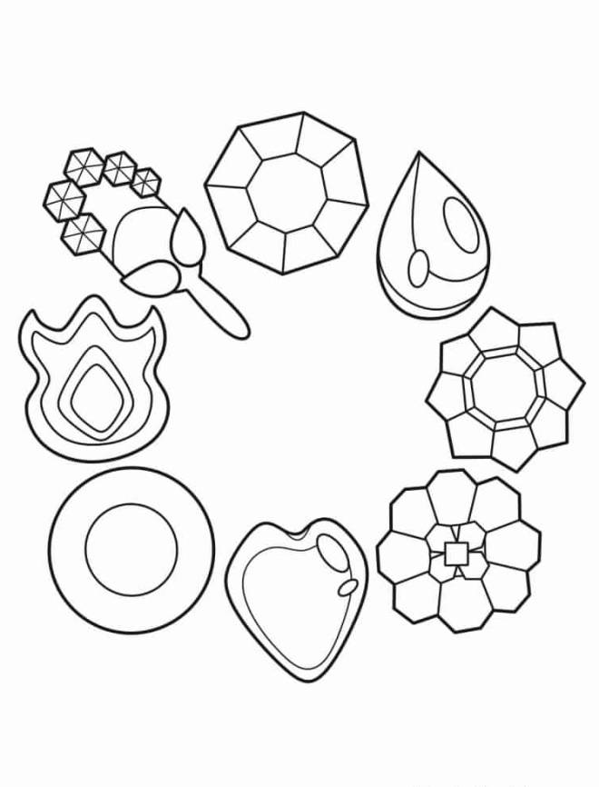 Coloriage et dessins gratuits Badges de Pokémon à imprimer