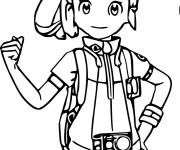 Coloriage Fille photographe de Pok&eacute;mon