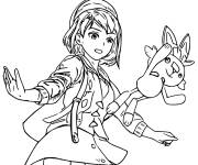 Coloriage Flambino avec son dresseur