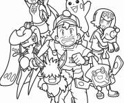 Coloriage L'&eacute;quipe d'Ash et la victoire
