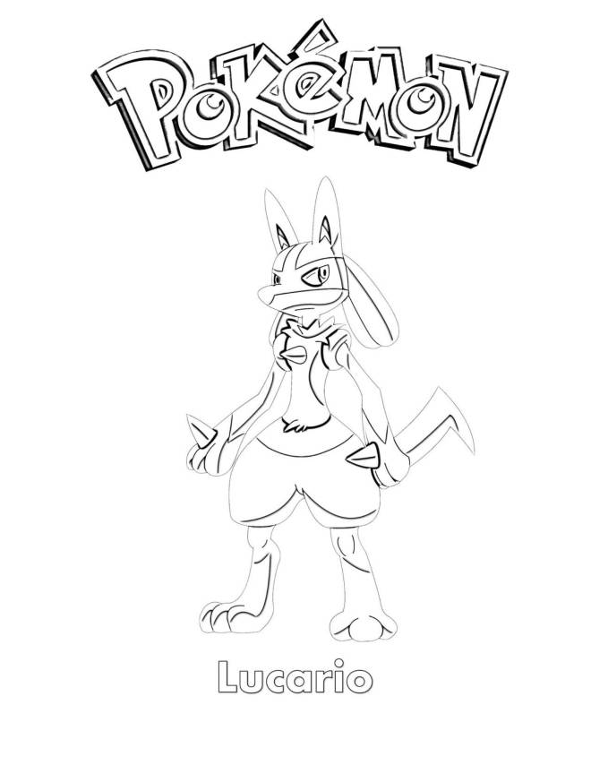 Coloriage et dessins gratuits Le Pokémon Lucario à imprimer