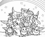 Coloriage Les cr&eacute;atures Pok&eacute;mons magiques