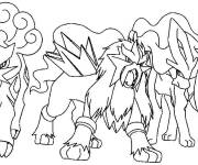 Coloriage Les Pok&eacute;mons L&eacute;gendaire au combat
