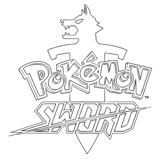 Coloriage et dessins gratuits Logo de Pokemon Sword à imprimer