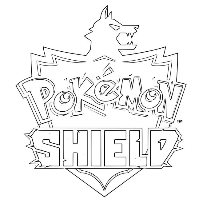 Coloriage et dessins gratuits Logo Pokemon Shield à imprimer