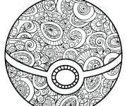 Coloriage Mandala Pokeball de Pok&eacute;mon