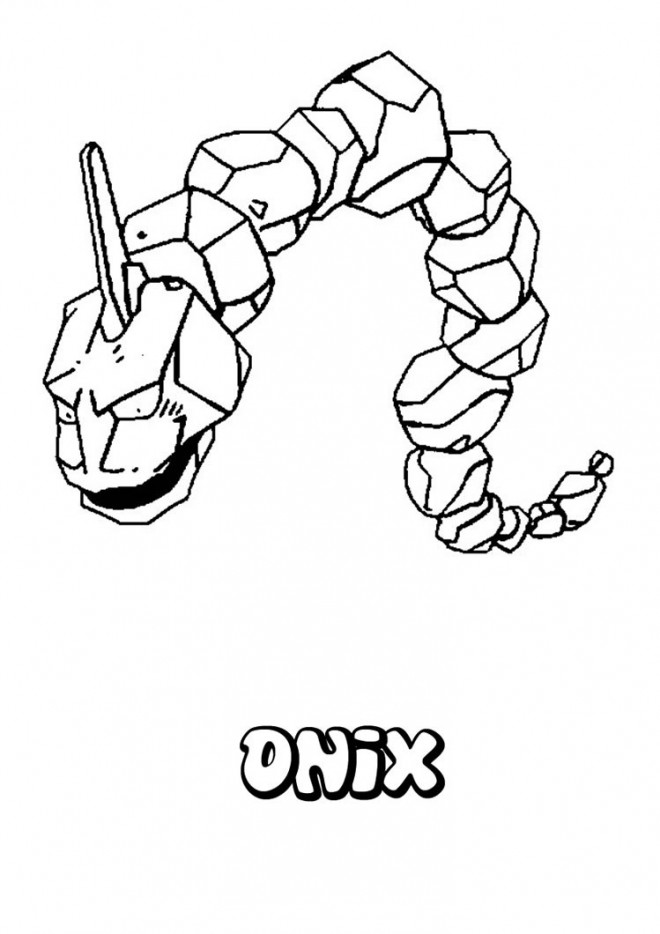 Coloriage Onix Pokémon en ligne dessin gratuit à imprimer