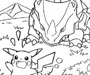 Coloriage et dessins gratuit Pikachu en fuite à imprimer