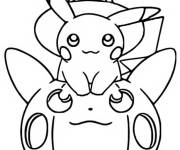 Coloriage Pikachu et citrouille de Halloween