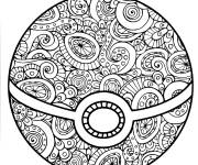 Coloriage Pokeball de Pok&eacute;mon mandala