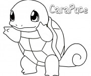 Coloriage et dessins gratuit Pokémon Carapuce attaque à imprimer