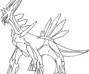 Coloriage et dessins gratuit Pokémon Dialga prêt au combat à imprimer