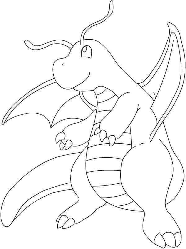 Coloriage Pokémon Dragon sourit dessin gratuit à imprimer