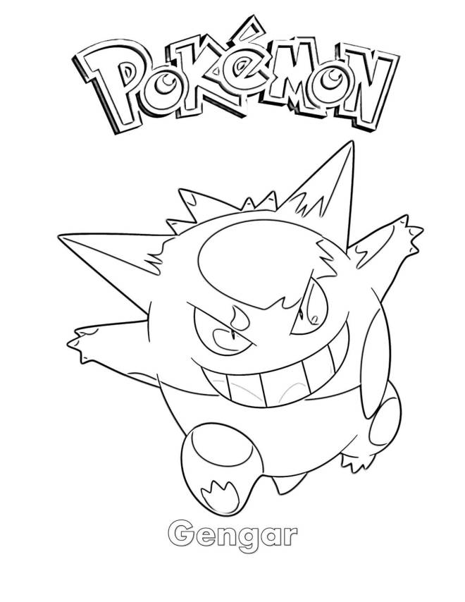 Coloriage et dessins gratuits Pokémon Gengar à imprimer