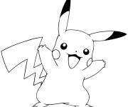 Coloriage Pok&eacute;mon GO Pikachu en f&ecirc;te