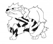 Coloriage et dessins gratuit Pokémon Growlithe à imprimer