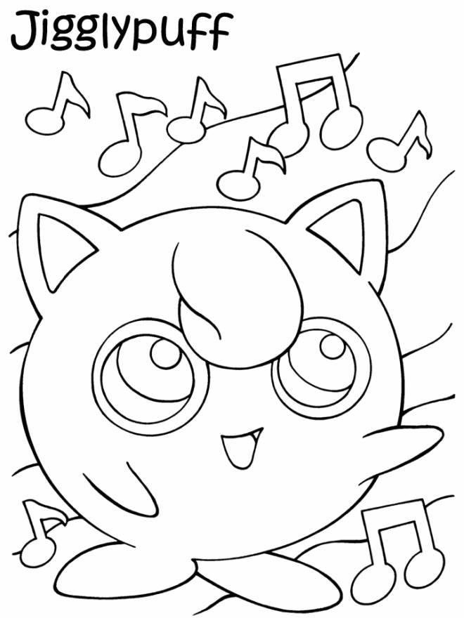 Coloriage et dessins gratuits Pokemon Jigglypuff  qui chante à imprimer