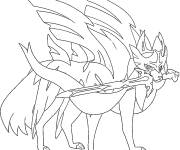 Coloriage Pok&eacute;mon l&eacute;gendaire Zacian Lame Brillante