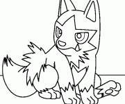 Coloriage Pok&eacute;mon loup facile