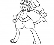 Coloriage Pokémon Lucario en couleur