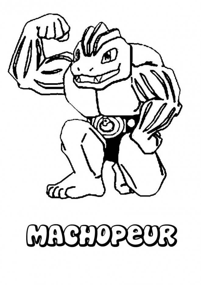 Coloriage et dessins gratuits Pokemon Machopeur à imprimer