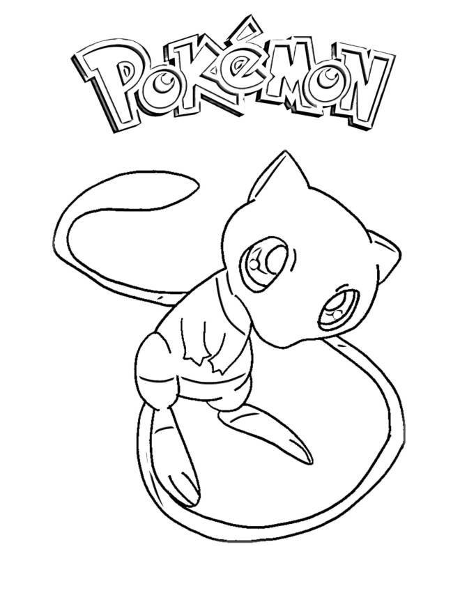 Coloriage et dessins gratuits Pokémon mignon Mew à imprimer