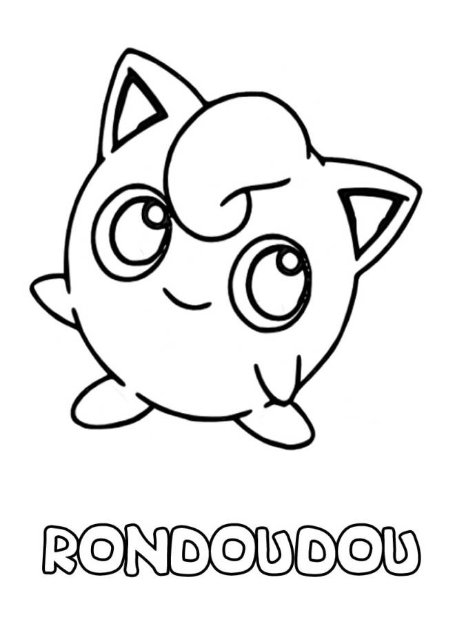 Coloriage et dessins gratuits Pokémon mignon Rondoudou à imprimer