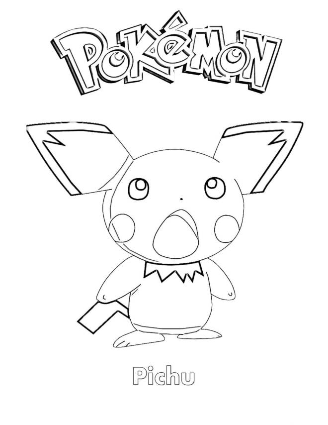 Coloriage et dessins gratuits Pokémon Pichu facile à imprimer
