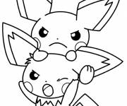 Coloriage Pokémon Pikachu semble en colère