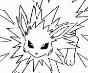 Coloriage Pok&eacute;mon rare en mode d'attaque
