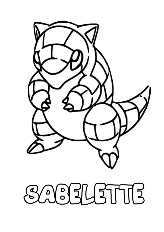 Coloriage et dessins gratuits Pokémon Sabelette simple à imprimer