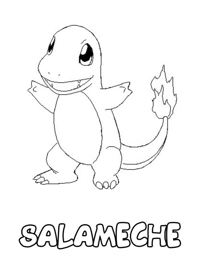 Coloriage Pokémon Salameche Dessin Gratuit à Imprimer