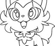 Coloriage Pok&eacute;mon Sprigatito souriant