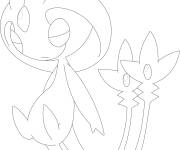 Coloriage Pokemon Uxie stylisé