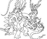 Coloriage Pokémons Cyclizar, Miraidon et Koraidon