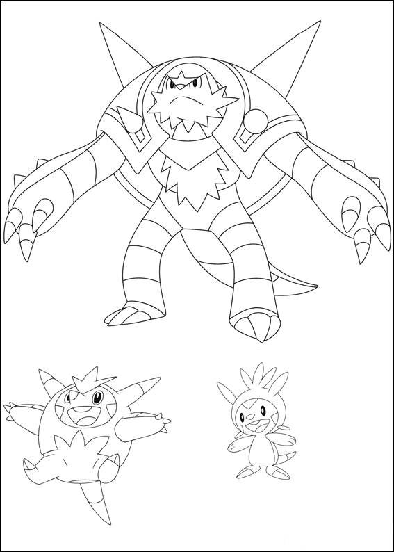 Coloriage et dessins gratuits Pokémons Marisson, Boguérisse et Blindépique à imprimer